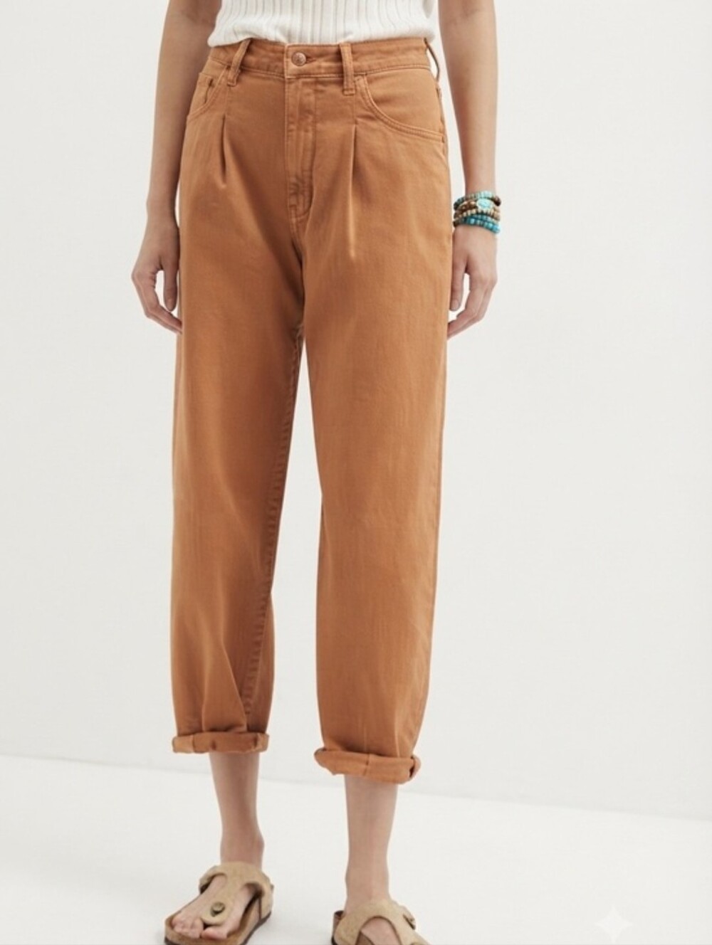 Anthropologie Pilcro Sz 32 The Breaker Tan Relaxed Cotton Pants
